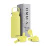 OMNIA Vacuum Insulated Stainless Steel Water Bottle, 2 Lids (Straw & Spout) Leakproof, BPA-Free, Reusable (Mellow Yellow, 1000ML)