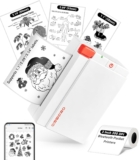 ORGBRO Sticker Printer, X3 Mini Bluetooth Thermal Portable Sticker Maker Supports 2-3 Inch Width, with 1 Roll Thermal Paper, Suitable for Study Notes, Photos, 300DPI Compatible with Phone, White