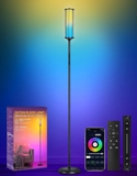 OUTON RGB Corner Floor Lamp, 1500LM LED Lamp with Touch & APP & Remote Control, 32 Scene Modes & Music Sync, Dimmable Ultra Bright Standing Lamp for Living Room, Bedroom, Gaming Room