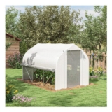 OUTSUNNY 3 X 2m Walk-in Tunnel Greenhouse, Roll up Sidewalls, Mesh Door