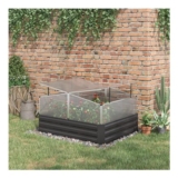 OUTSUNNY Galvanised Raised Garden Bed with Greenhouse and Cover