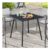 OUTSUNNY Garden Table for 4 Person with Slat Top, Steel Frame, Black