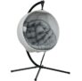 OUTSUNNY Hanging Egg Chair Outdoor Indoor Swing Chair, Folding Basket, Grey – Sold & Delivered by MH Star