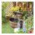OUTSUNNY Natural Wooden Water Pump Fountain, 2-Tier Cascading Barrel Deck