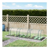 OUTSUNNY Tunnel Greenhouse Steel Frame for Garden W/ Zipper Doors