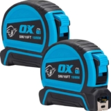 OX Pro 5m/16ft Double Locking Tape Measure – Pack of 2 – Free C&C