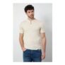 Off White Grandad Neck T-Shirt