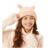 OhSunny Womens Winter Beanie with Faux Fur Bear Ears Pink