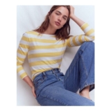 Olivia Long Sleeve Breton Dusky Citron and Ivory Stripe