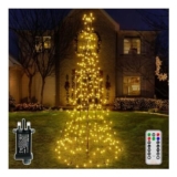 Ollny 1.8m Outdoor Christmas Lights, 202 LEDs, IP44 Waterproof Plug