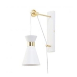 Olson Plug in Wall Light with Pulley Design, White