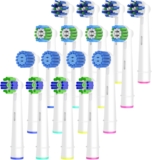 Oral B Compatible Toothbrush Heads, Pack of 4 Precision Clean, 4 Cross Clean, 4 3D Whitening Clean and 4 Sensitive Clean. 16 Count Replacement Brush Heads for Most Braun Oral B Electric Toothbrush.