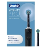 Oral-B Vitality Pro Electric Toothbrush, 2 Oral B Electric Toothbrush Heads, Black