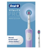 Oral-B Vitality Pro Electric Toothbrushes Adults, 1 Handle, 2 Oral B Electric Toothbrush Heads, 3 Brushing Modes Including Sensitive Plus