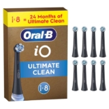 Oral-B iO Ultimate Clean Original Electric Toothbrush Heads, Black, Pack of 8