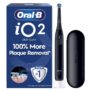 Oral-B iO2 Night Black Electric Toothbrush, 1 Toothbrush Head, 1 Travel Case, Designed by Braun