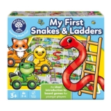 Orchard Toys My First Snakes & Ladders Game for Kids – Large Toddler Games w/Giant Colourful 3D Playing Pieces
