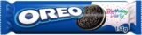 Oreo Birthday Party Sandwich Biscuits, Filled with Caramel Flavoured Crème, 154 g – S/S 95p/90p