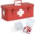Orionstar First Aid Medicine Box, First Aid Cabinet with Top Handle, Metal Medicine Storage Tin with 3 Portable Medicine Boxes, Empty Box with Safety Lock for Home Emergency Tool Set