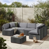 Orlando Modular Rattan 6 Seat Grey L Shape Corner Garden Sofa – Grey – Sold & Shipped by Furniturebox UK