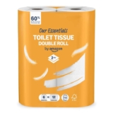 Our Essentials by Amazon Toilet Tissue Double Roll, 2-ply, 6 Rolls (1 Pack of 6), 400 Sheets per Roll