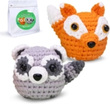 Outbit Crochet Kit for Beginners, Complete Crochet Kit with Step-by-Step Video Tutorials, Ideal DIY Gift for Adults & Craft Lovers (FoxyCoon)