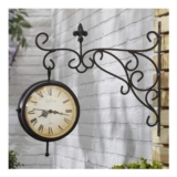 Outdoor Clock & Thermometer including Wall Bracket