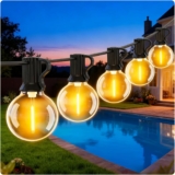Outdoor-Garden-String-Lights-Mains-Powered 9M Festoon Lighting 30Ft Gazebo Lights Outside Waterproof Electric LED G40 Bulb Shatterproof Pergola Patio Backyard Porch Terrace Partylight Connectable