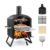 Outdoor Pizza Oven 2-Layer Wood Fired BBQ Pizza Maker W/Grill Barbecue