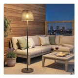 Outdoor Solar Floor Lamp, Rechargeable Floor Lamp, Black