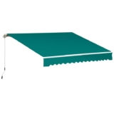 Outsunny 3.5 x 2.5 m Garden Patio Manual Awning Canopy Sun Shade Shelter with Winding Handle – Green