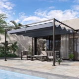 Outsunny 4 x 3m Metal Pergola Gazebo Patio Sun Shelter Retractable Canopy Grey (with code) – sold by Outsunny (UK Mainland)