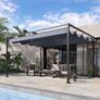 Outsunny 4 x 3m Metal Pergola Gazebo Patio Sun Shelter Retractable Canopy Grey (with code) – sold by Outsunny (UK Mainland)