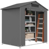 Outsunny 6 x 4 ft Garden Storage Shed, Dark Grey with code – Sold by Outsunny