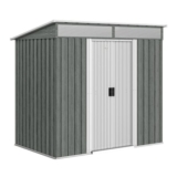 Outsunny 6.5x4ft Galvanised Metal Shed with Foundation Kit