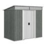 Outsunny 6.5x4ft Galvanised Metal Shed with Foundation Kit