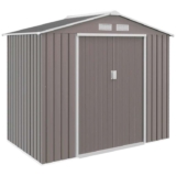 Outsunny 7 x 4ft Garden Shed Storage with Foundation Kit and Vents, Grey (UK Mainland) – Sold by Outsunny