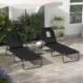 Outsunny Folding Sun Lounger with Pillow – Black – 2 Pieces – Sold by MH Star