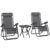 Outsunny Folding Zero Gravity Chairs, 3 Pieces Adjustable Sun Lounger and Table Set – Grey/Black – Sold & shipped by Aosom MHSTAR UK