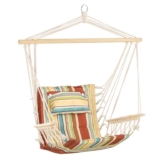Outsunny Hanging Hammock Swing Chair Safe Wide Seat Indoor Outdoor Stripe With Code Sold By Outsunny
