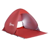 Outsunny Pop up Beach Tent, UV 30 Portable Sun Shelter with Carry Bag, 2×1.5m for 2-3 Person, Red