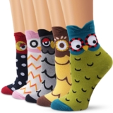 Owl Adult Unisex Socks Value Pack Set of 5 Pairs (Owl)(Size: One Size)