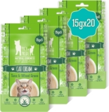 PACKN PRIDE Cat Treats, 20 x 15g (300g Total) Creamy Cat Lick Sticks -Tuna & Wheat Grass Flavor, Supports Cats Gastrointestinal Health, Helps Remove Hairballs