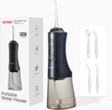 PERECT Water Dental Flosser Pick for Teeth: 300ML Water Tank, 3 Modes, 4 Replaceable Jet Tips, Cordless Rechargeable Oral Irrigator, IPX7 Waterproof, Perfect for Teeth Cleaning at Home(Black)