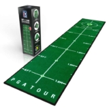 PGA Tour 8ft Deluxe Golf Putting Mat for Indoor Golf, Golf Mat with Training Guidelines, Full Size Hole Target, 6ft Putting Area, Green