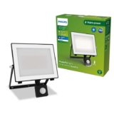 PHILIPS Lois Outdoor Floodlight with Sensor, 50W, 3000K, Black
