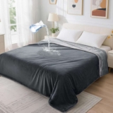 PICK FOR LIFE Waterproof Reversible Soft Flannel Throw – 152 x 203cm (Grey) – Sold by PICK FOR LIFE FBA