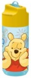 POS 27291 Winnie The Pooh Design Transparent Drinking Bottle with Flip Up Straw, BPA-, Capacity 15 oz