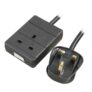 PRO ELEC PELB1799 1 Gang Extension Lead 0.5m, Black