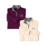 Pack of 2 Mens Microfleece Jumpers – Plum Ecru